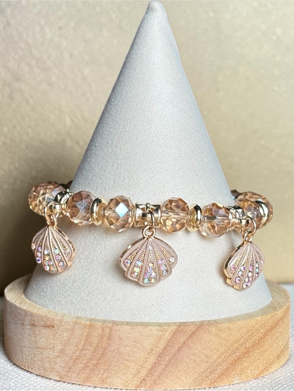 Crystal Bead Charm Bracelet with Shell Pendant (Pick 1) - Picture 5 of 6
